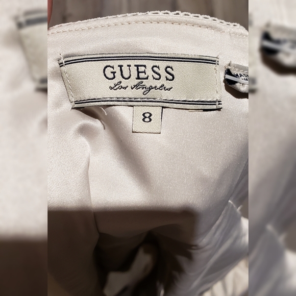 NWT white Guess bustier dress with black lace - Picture 8 of 8